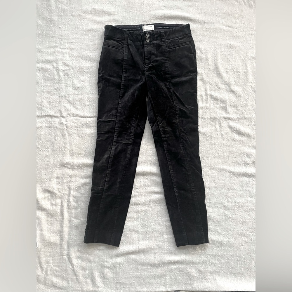 Anthropologie Velvet Black Trousers
